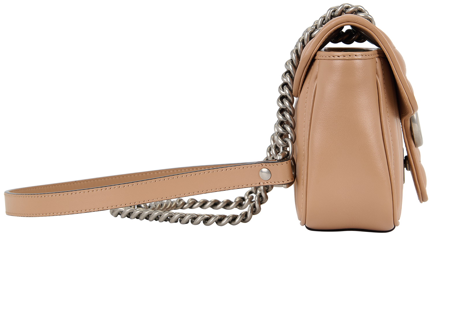 GG Marmont Mini Shoulder Bag, &pound;850, Handbags, Beige, Leather, Side view